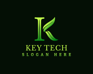 Leaf Agriculture Letter K logo design