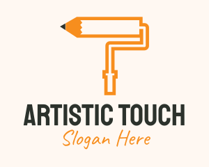 Pencil Paint Roller logo design