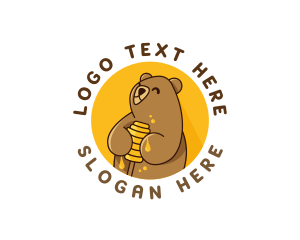 Honey - Honey Bear Mascot logo design