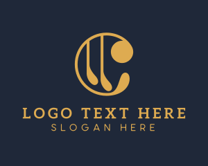 Golden - Gold Letter C logo design