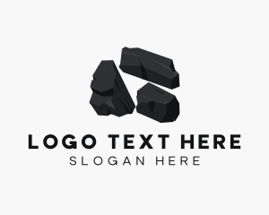 Rock - Charred Wood Charcoal logo design