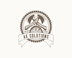 Ax Woodworking Saw Blade logo design