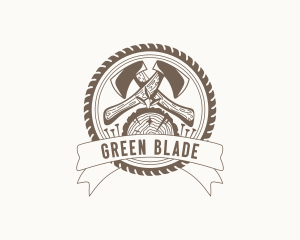 Ax Woodworking Saw Blade logo design