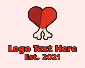 Romantic - Chicken Drumstick Lover logo design