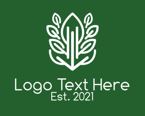 Line Art - Leaf Plant Botanical Garden logo design