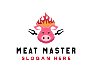 Bbq Pork Meat logo design