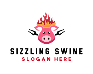 Pork - Bbq Pork Meat logo design