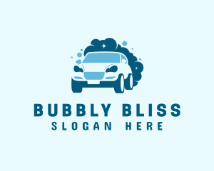 Car Wash Cleaning Bubbles logo design