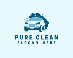 Car Wash Cleaning Bubbles logo design