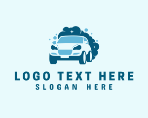 Clean - Car Wash Cleaning Bubbles logo design