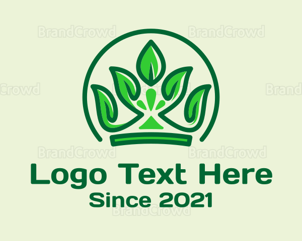 Green Leaf Crown Logo