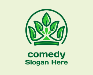 Green Leaf Crown  Logo