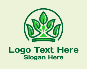 Green Leaf Crown  Logo