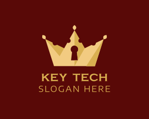 Gold Keyhole Crown logo design