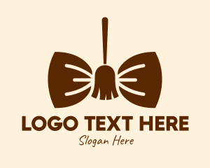 Sweeper - Bow Tie Broom logo design