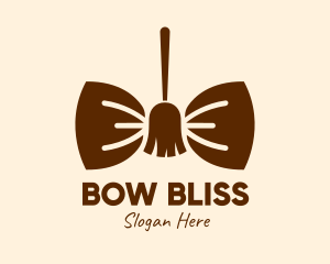 Bow Tie Broom logo design