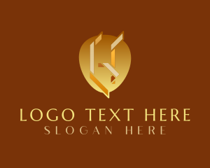 Jewelry - Abstract Gold Ribbon Letter logo design