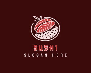 Salmon Sushi Rice  logo design