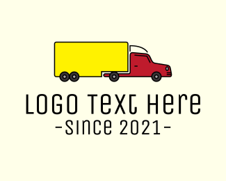 Long Cargo Truck logo design