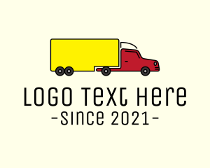 Haulage - Long Cargo Truck logo design