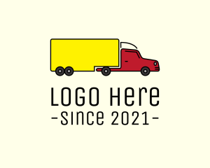 Delivery Truck - Long Cargo Truck logo design