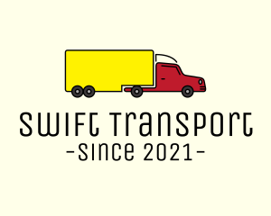 Transporter - Long Cargo Truck logo design