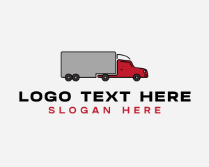 Truck - Long Cargo Truck logo design