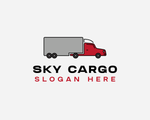 Long Cargo Truck logo design