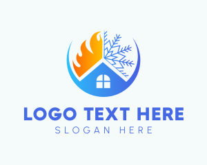 Temperature - House Fire Snowflakes logo design