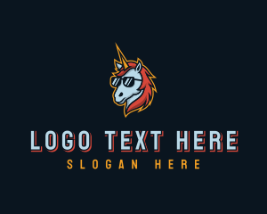 Gaming - Streamer Sunglasses Unicorn logo design