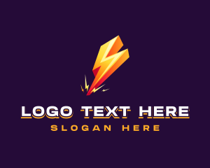 3D Lightning Strike logo design