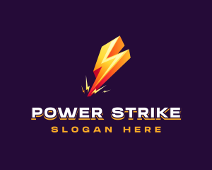 3D Lightning Strike logo design