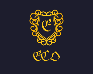 Golden Medieval Crest  Logo