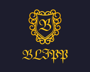 Vip - Golden Medieval Crest logo design