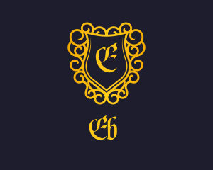 Wedding - Golden Medieval Crest logo design