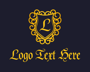 Golden Medieval Crest  Logo