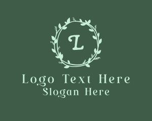 Natural Leaves Wreath Logo