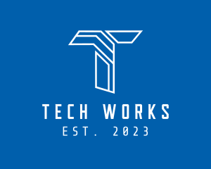Web Tech Letter T logo design