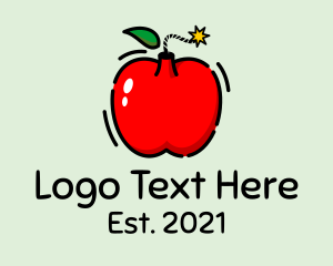 Healthy Living - Apple Fruit Bomb logo design
