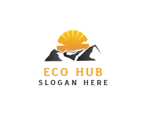 Ecosystem - Mountain Sunrise Nature logo design