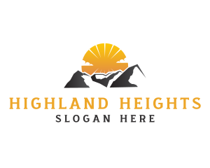 Highland - Mountain Sunrise Nature logo design