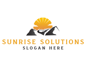 Sunrise - Mountain Sunrise Nature logo design