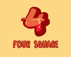 Four - Subway Graffiti Number 4 logo design