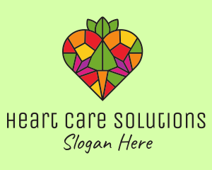 Heart Farm Stained Glass logo design