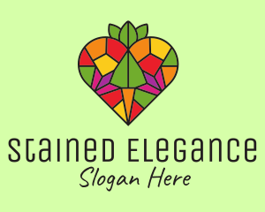 Heart Farm Stained Glass logo design