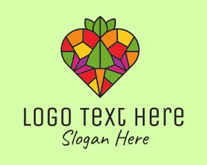 Cute - Heart Farm Stained Glass logo design