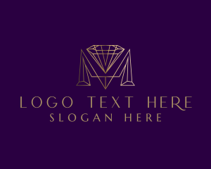 Luxury Diamond Letter M Logo