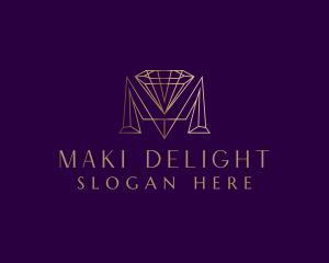 Luxury Diamond Letter M logo design