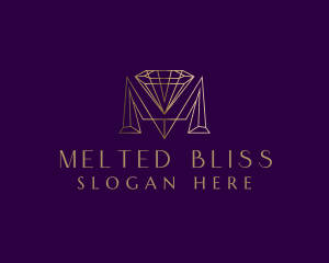 Luxury Diamond Letter M logo design