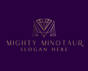 Luxury Diamond Letter M logo design